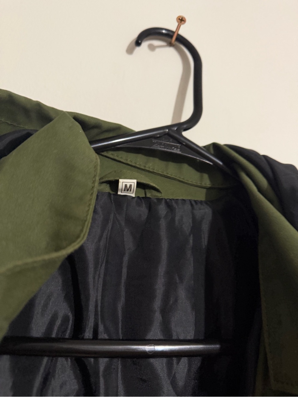 Olive Green Military-Style Parka Jacket - Picture 4 of 4